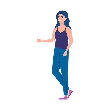 mutlu genç kız ayakta