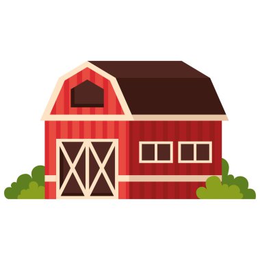 red stable farm building