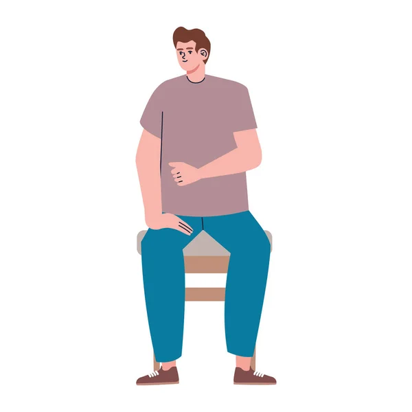 Grand homme assis — Image vectorielle