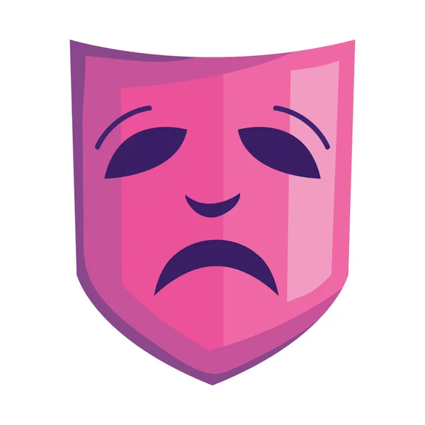 Masque théâtre triste rose — Image vectorielle