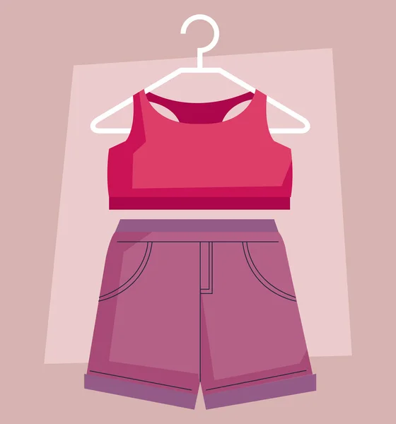 Female shirt and short — Stock Vector