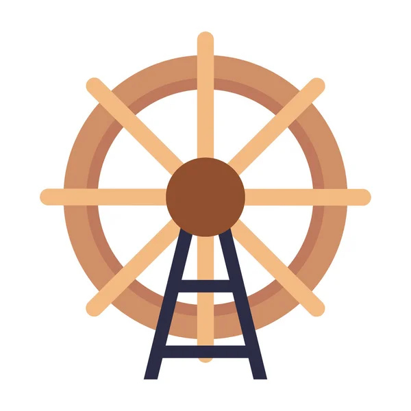 Roda de madeira do moinho — Vetor de Stock