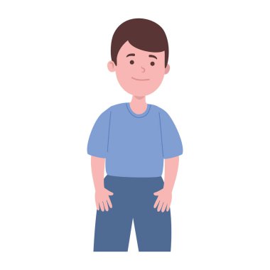 Küçük çocuk ayakta duruyor.