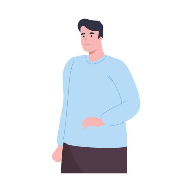 Adam giyiyor mavi gömlek