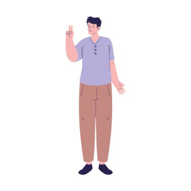 mutlu genç adam ayakta