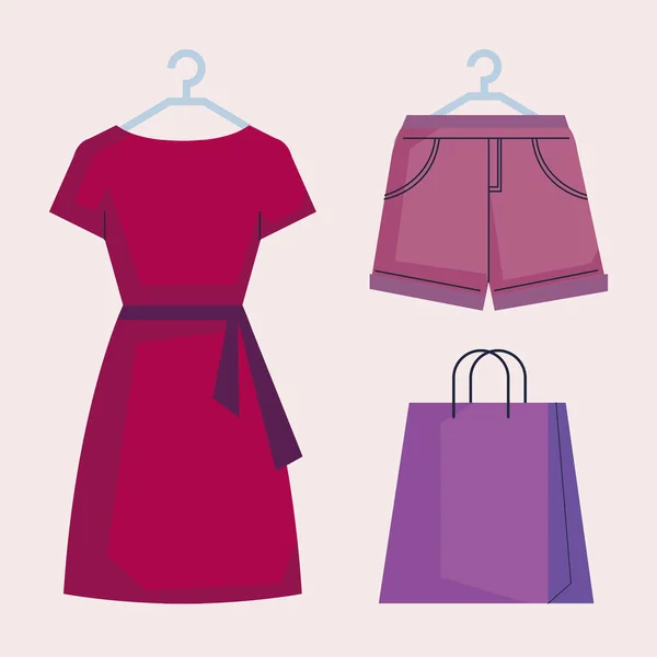 Three fashion shopping icons — Archivo Imágenes Vectoriales