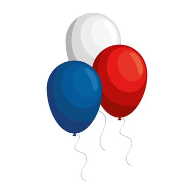 Üç balon helyum yüzüyor.