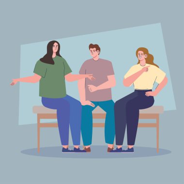 Bankta oturan kişiler