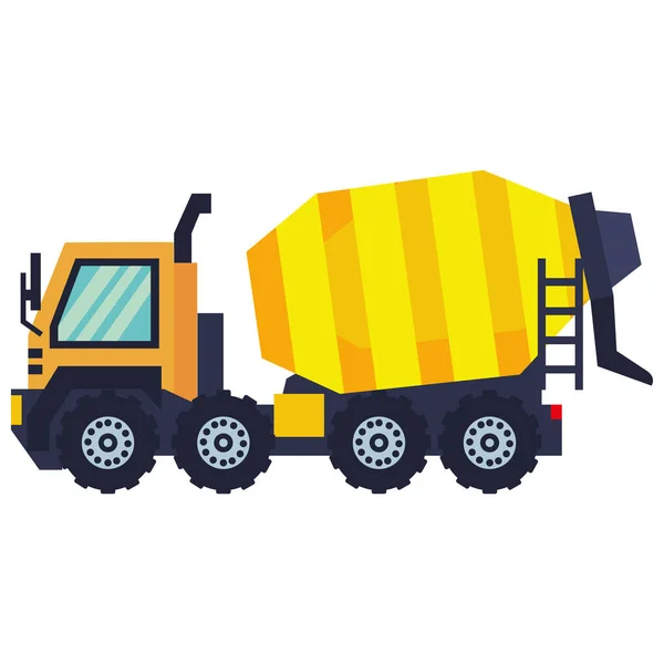 Caoncrete mixer yellow truck — Vector de stock