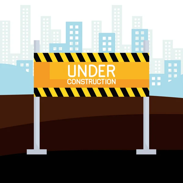 Under construction barricade scene — Stockvector