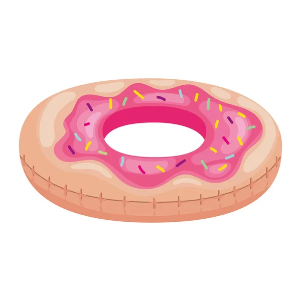 Donut opblaasbare ring float — Stockvector