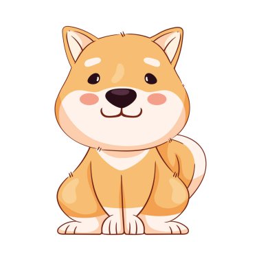 Shiba inu oturdu.