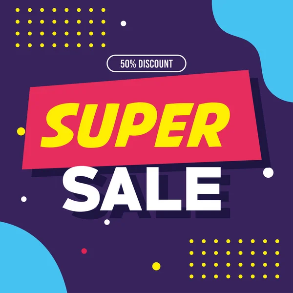Super sale banner — Stock Vector