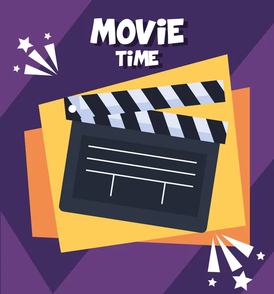 Movie time lettering — Stock Vector