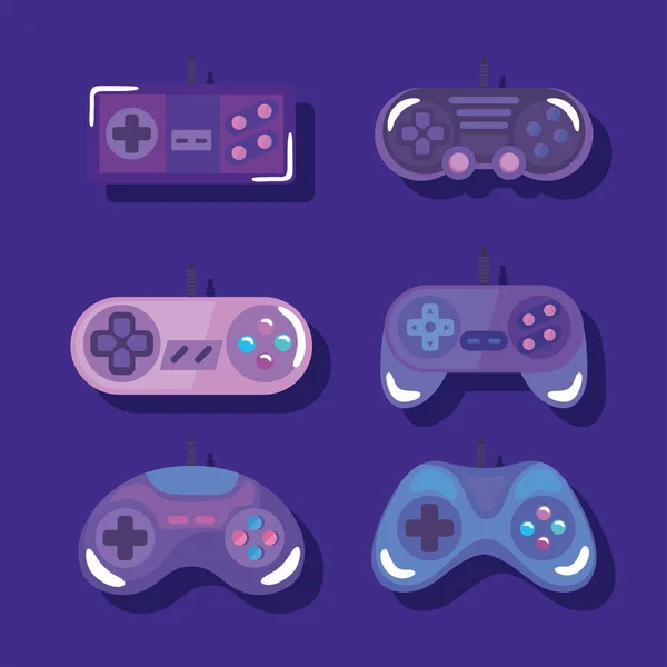 Six video game control — Stock Vector