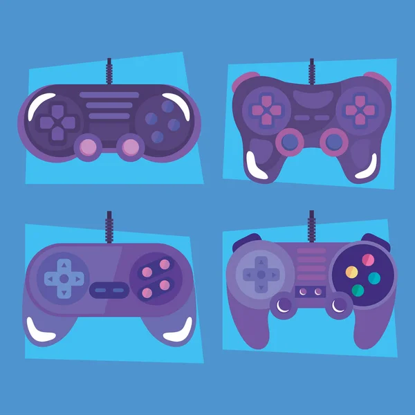 Video game four control — Stock Vector