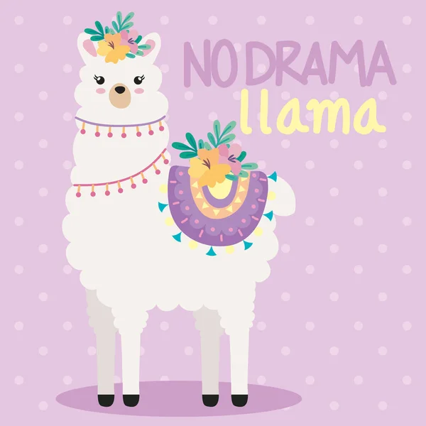 Llama no drama lettering — Vector de stock