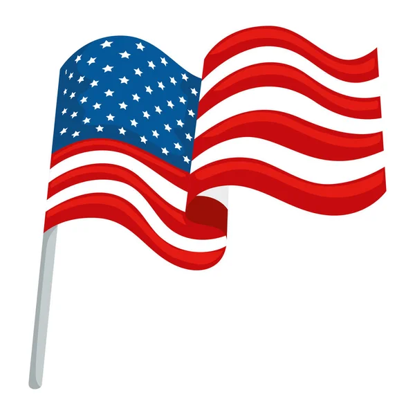 Bandiera USA sventola — Vettoriale Stock