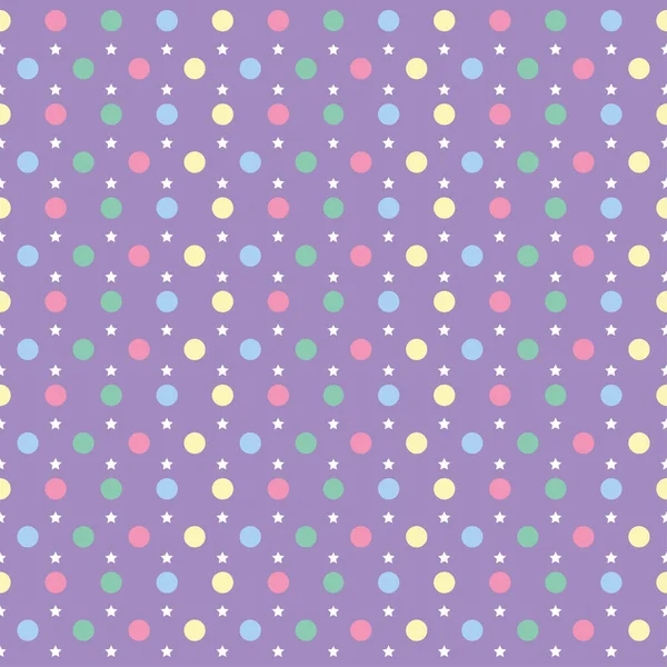 Dotted and starry pastel pattern — ストックベクタ