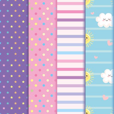 dört pastel renk deseni