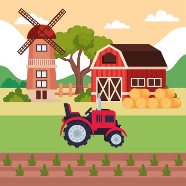 Değirmen ve traktör