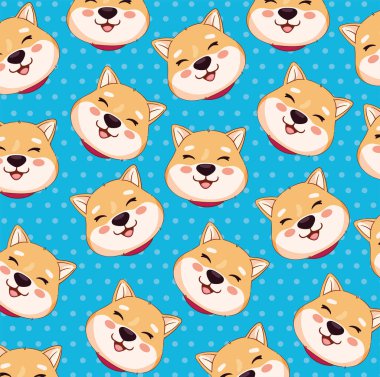 shiba inu heads pattern
