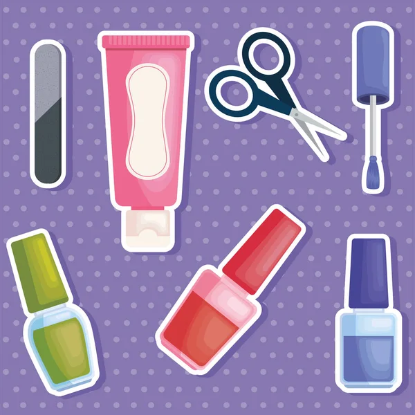 Seven manicure service icons — Image vectorielle