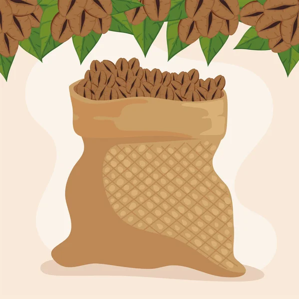 Grains sac de café — Image vectorielle