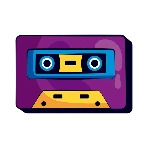 Purple cassette retro style — Stok Vektör