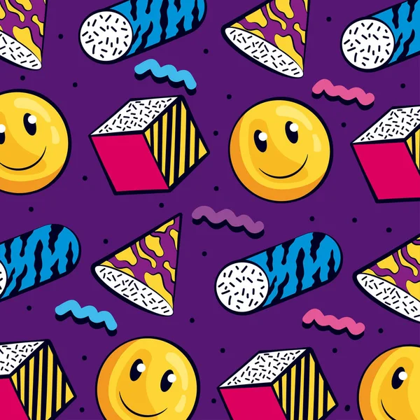 90s nostalgia pattern —  Vetores de Stock