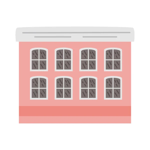 Costruzione facciata rosa — Vettoriale Stock
