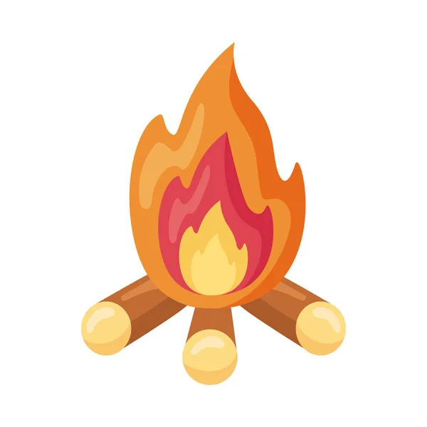 Camping campfire wooden — Stockvector