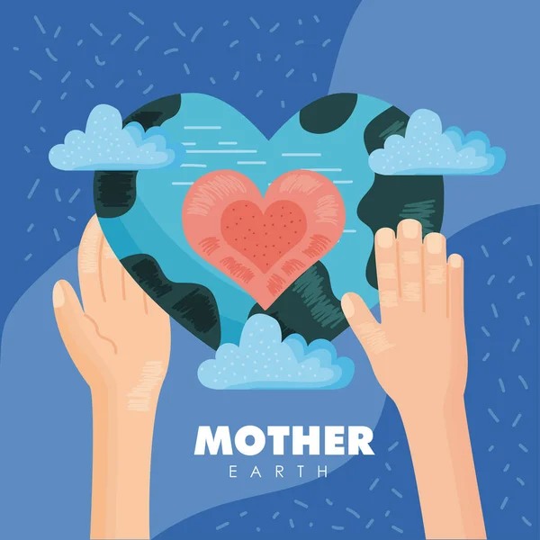 Mother earth lettering poster — Stockvector