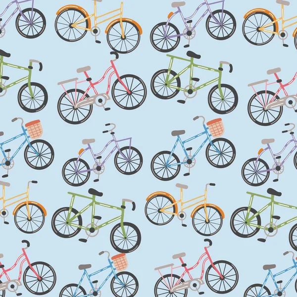 Bicycles vehicles pattern — Stock Vector