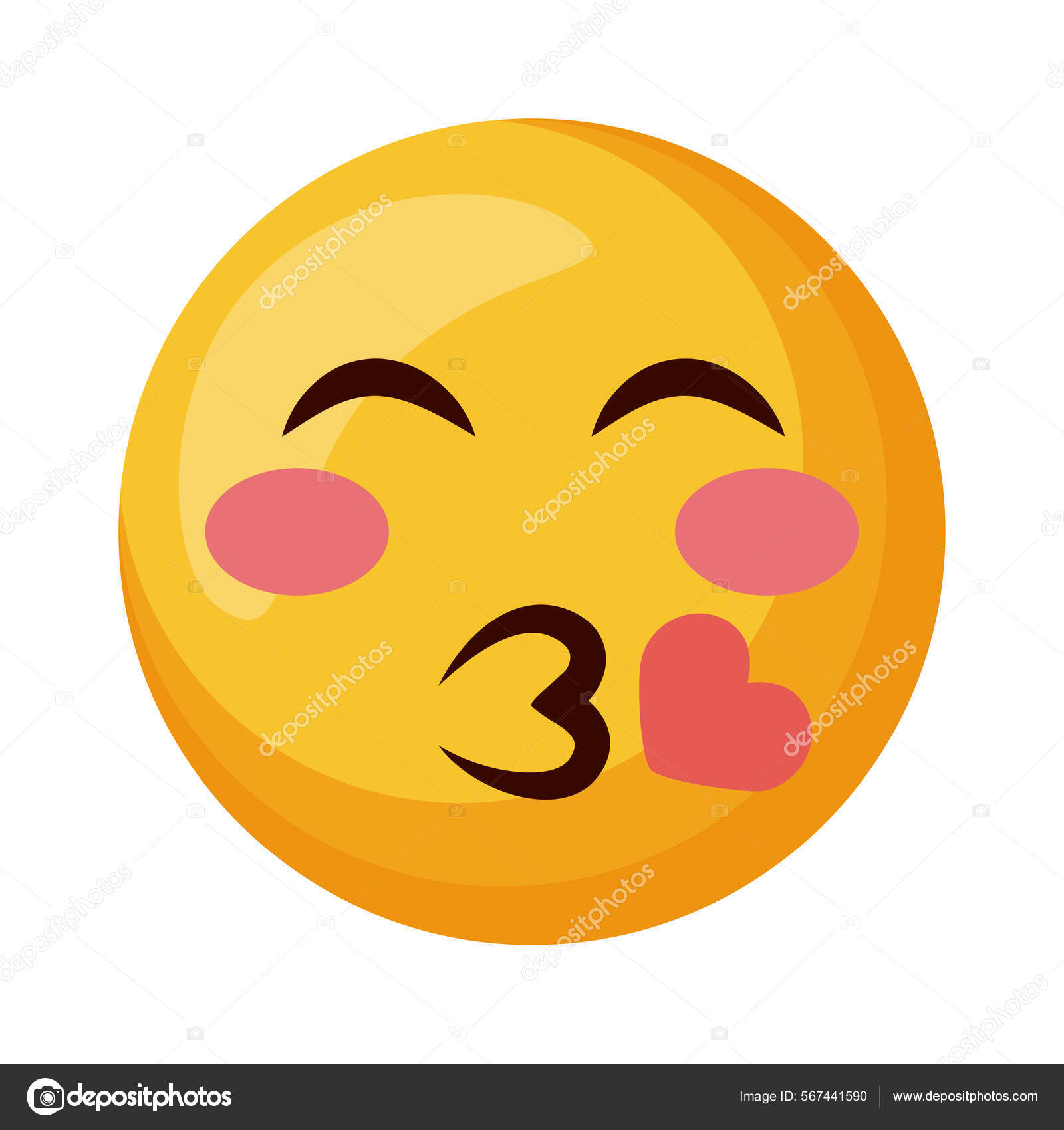 Emoji face kissing Stock Vector Image by ©yupiramos 567441590