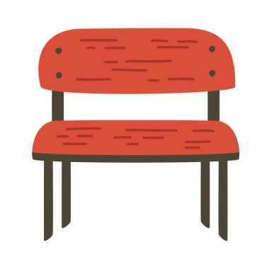 kırmızı ahşap park bankı