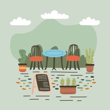 Restoran masası ve karatahta