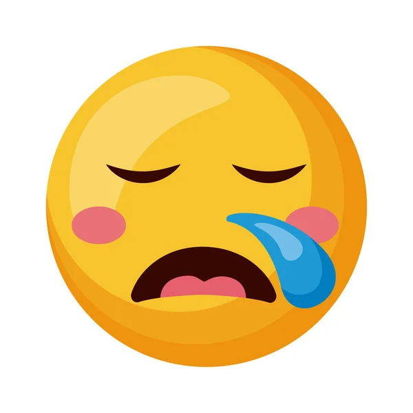 Emoji face with flu — Vector de stock