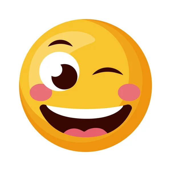 Emoji face happy — Stock vektor