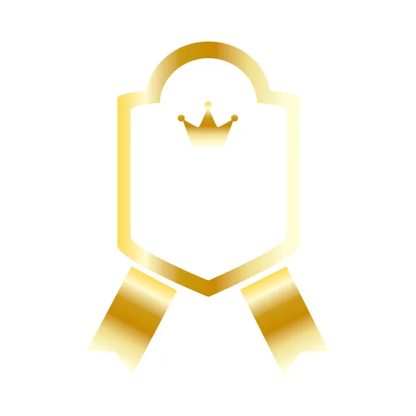 Golden emblem with crown — ストックベクタ