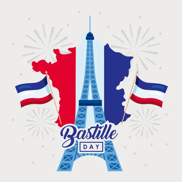Bastille Günü kartı — Stok Vektör