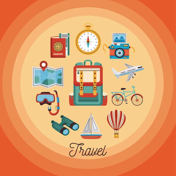 Travel vacations pattern — Vector de stock