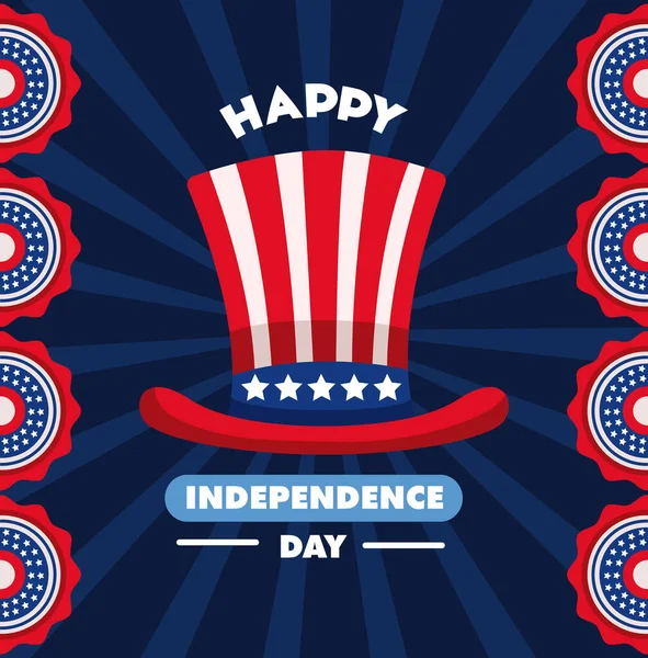 Usa independência dia lettering cartaz —  Vetores de Stock