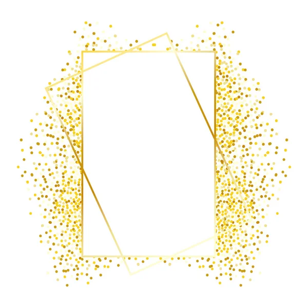 Gouden rechthoek frame — Stockvector