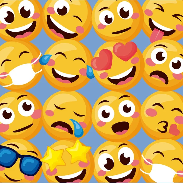 Emojis feelings pattern — Wektor stockowy