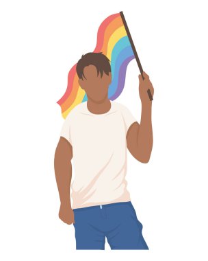 lgbtq bayrağıyla afro gay