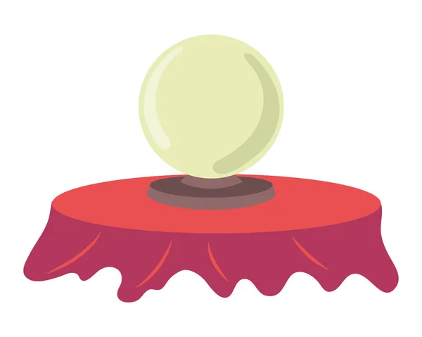 Bola de cristal en la mesa — Vector de stock