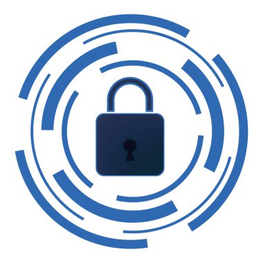 circular frame with padlock