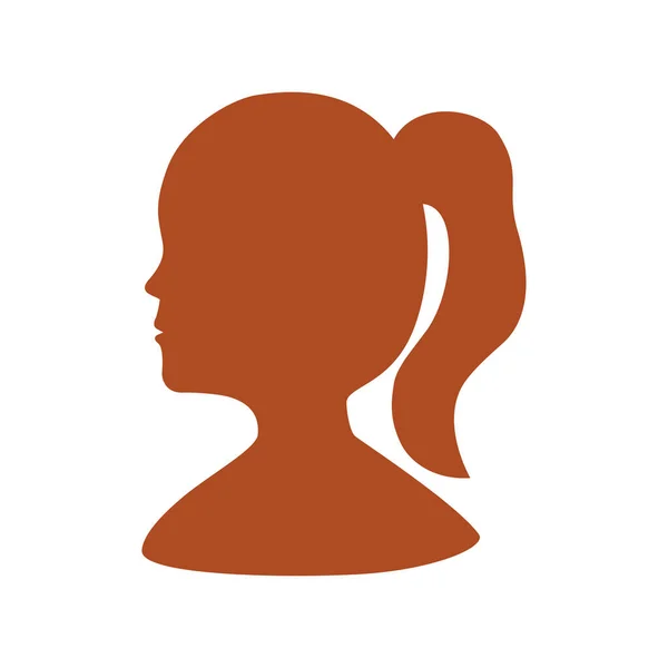 Little girl orange profile — Archivo Imágenes Vectoriales