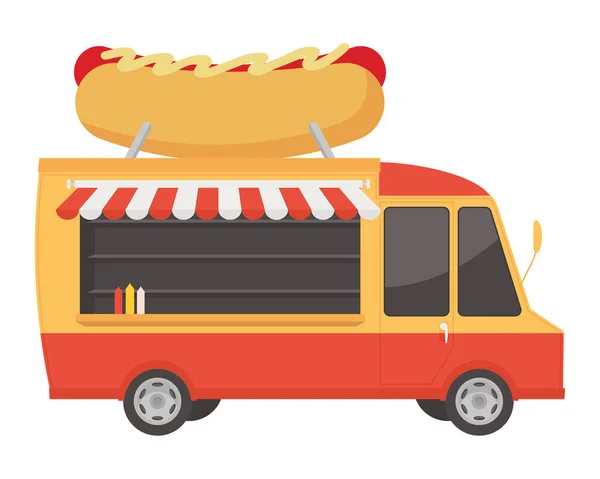 Hot dog food truck — Stockový vektor